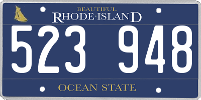 RI license plate 523948