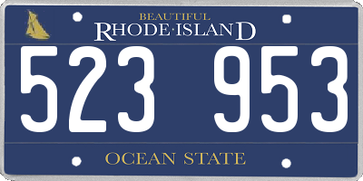 RI license plate 523953