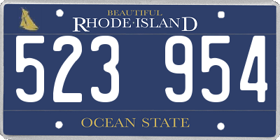 RI license plate 523954