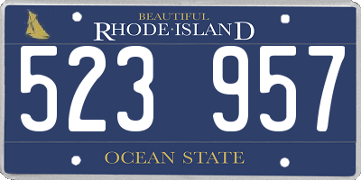 RI license plate 523957