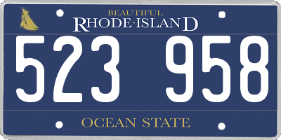 RI license plate 523958