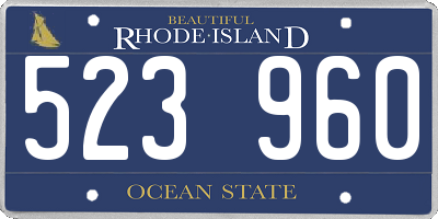 RI license plate 523960