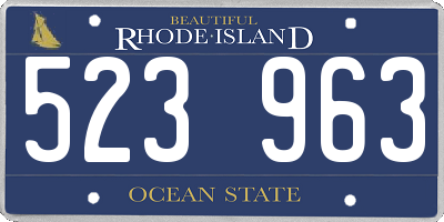 RI license plate 523963