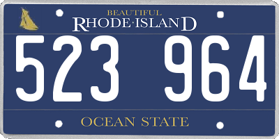 RI license plate 523964