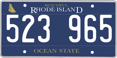 RI license plate 523965