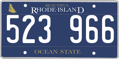 RI license plate 523966