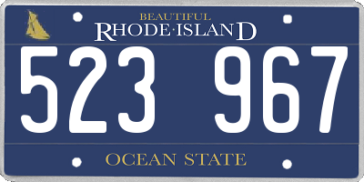 RI license plate 523967