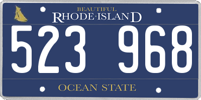 RI license plate 523968