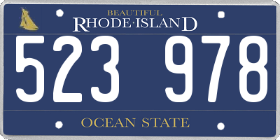 RI license plate 523978