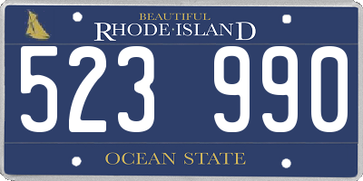 RI license plate 523990