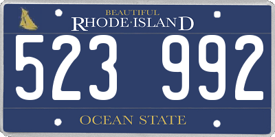 RI license plate 523992