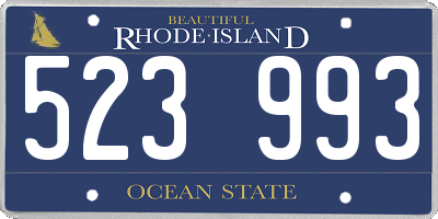 RI license plate 523993