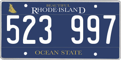 RI license plate 523997
