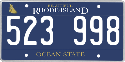RI license plate 523998