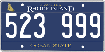 RI license plate 523999