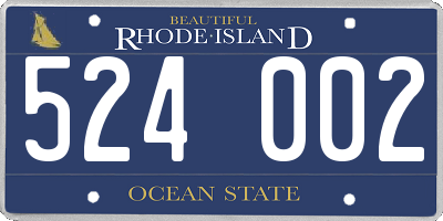 RI license plate 524002