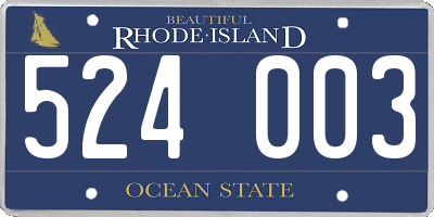 RI license plate 524003