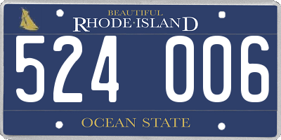 RI license plate 524006