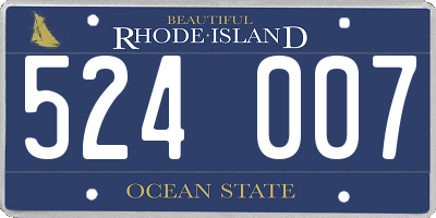 RI license plate 524007