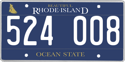 RI license plate 524008