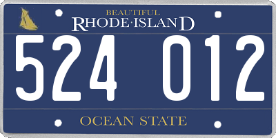 RI license plate 524012
