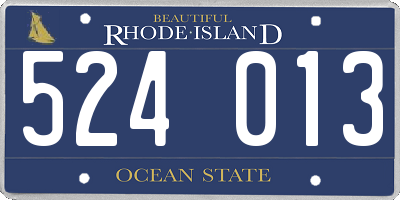 RI license plate 524013