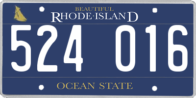 RI license plate 524016