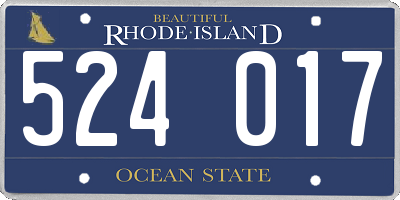RI license plate 524017