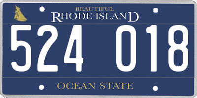 RI license plate 524018