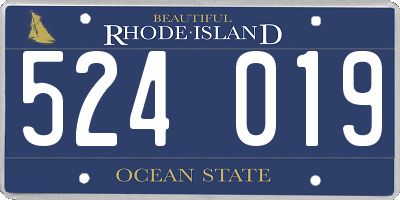RI license plate 524019