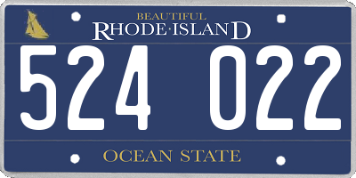 RI license plate 524022
