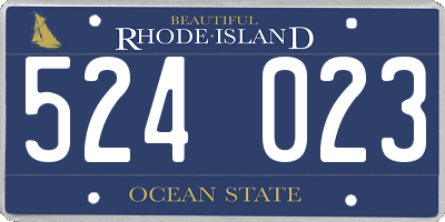RI license plate 524023