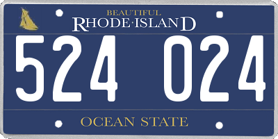 RI license plate 524024