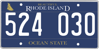 RI license plate 524030