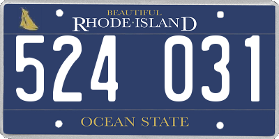 RI license plate 524031