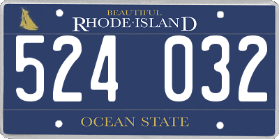 RI license plate 524032