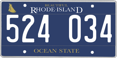 RI license plate 524034