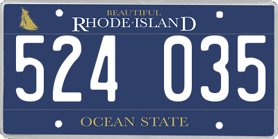 RI license plate 524035