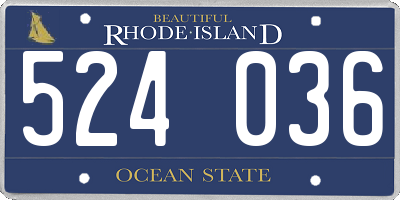 RI license plate 524036