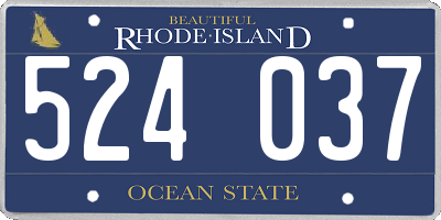 RI license plate 524037