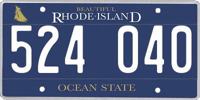 RI license plate 524040