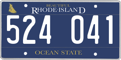 RI license plate 524041
