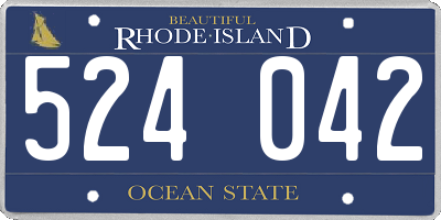 RI license plate 524042