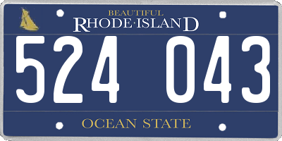 RI license plate 524043