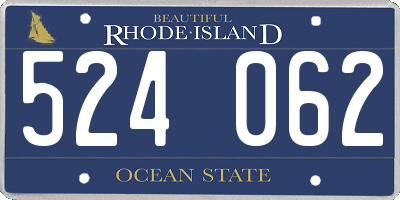 RI license plate 524062
