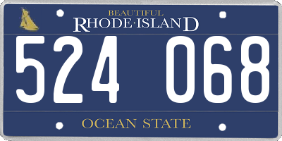 RI license plate 524068