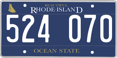 RI license plate 524070