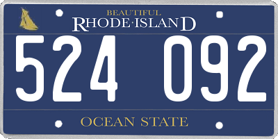 RI license plate 524092