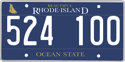 RI license plate 524100