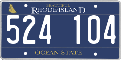 RI license plate 524104